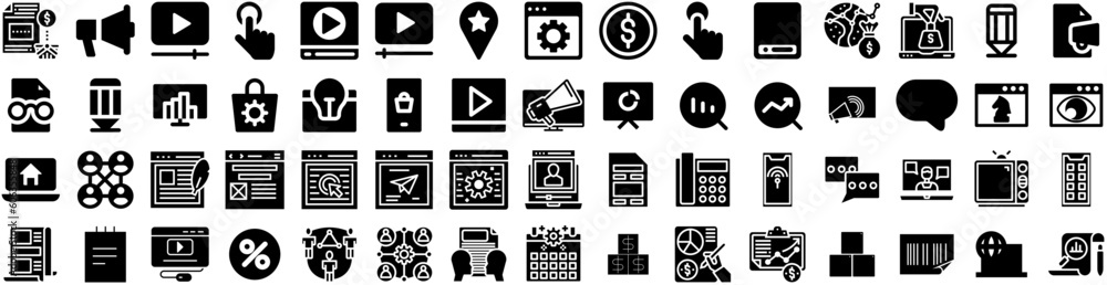 Set Of Marketing Icons Isolated Silhouette Solid Icon With Business, Marketing, Technology, Media, Strategy, Communication, Digital Infographic Simple Vector Illustration Logo Set Of Marketing Icons Isolated Silhouette Solid Icon With Business, Marketing, Technology, Media, Strategy, Communication, Digital Infographic Simple Vector Illustration Logo