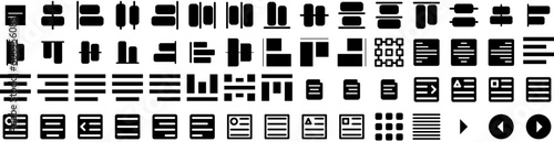 Set Of Align Icons Isolated Silhouette Solid Icon With Car, Technology, Service, Alignment, Vehicle, Equipment, Fix Infographic Simple Vector Illustration Logo