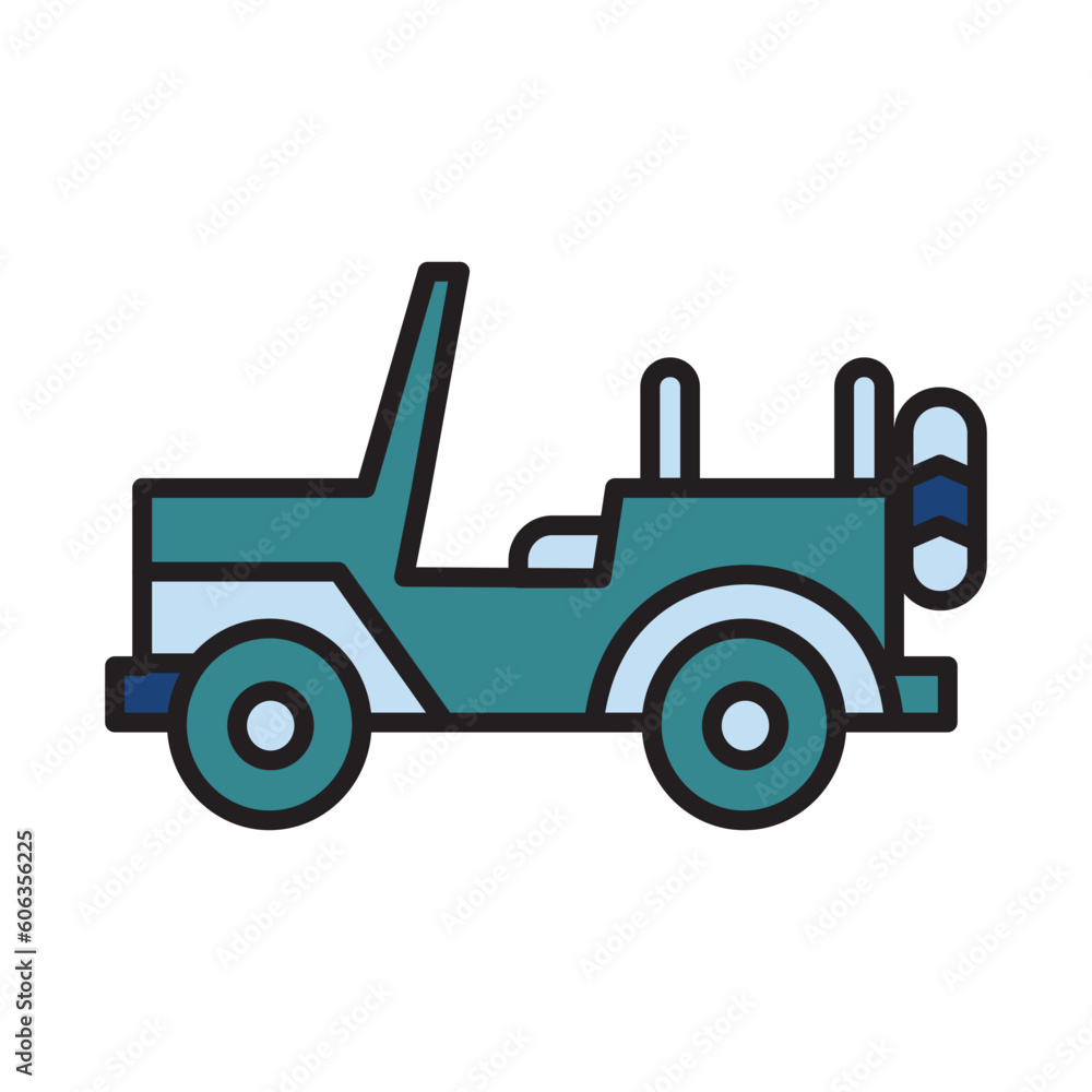 Filled Line JEEP design vector icon design vector line icon svg