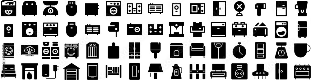 Set Of Appliances Icons Isolated Silhouette Solid Icon With Refrigerator, Equipment, Kitchen, Set, Household, Domestic, Home Infographic Simple Vector Illustration Logo Set Of Appliances Icons Isolated Silhouette Solid Icon With Refrigerator, Equipment, Kitchen, Set, Household, Domestic, Home Infographic Simple Vector Illustration Logo