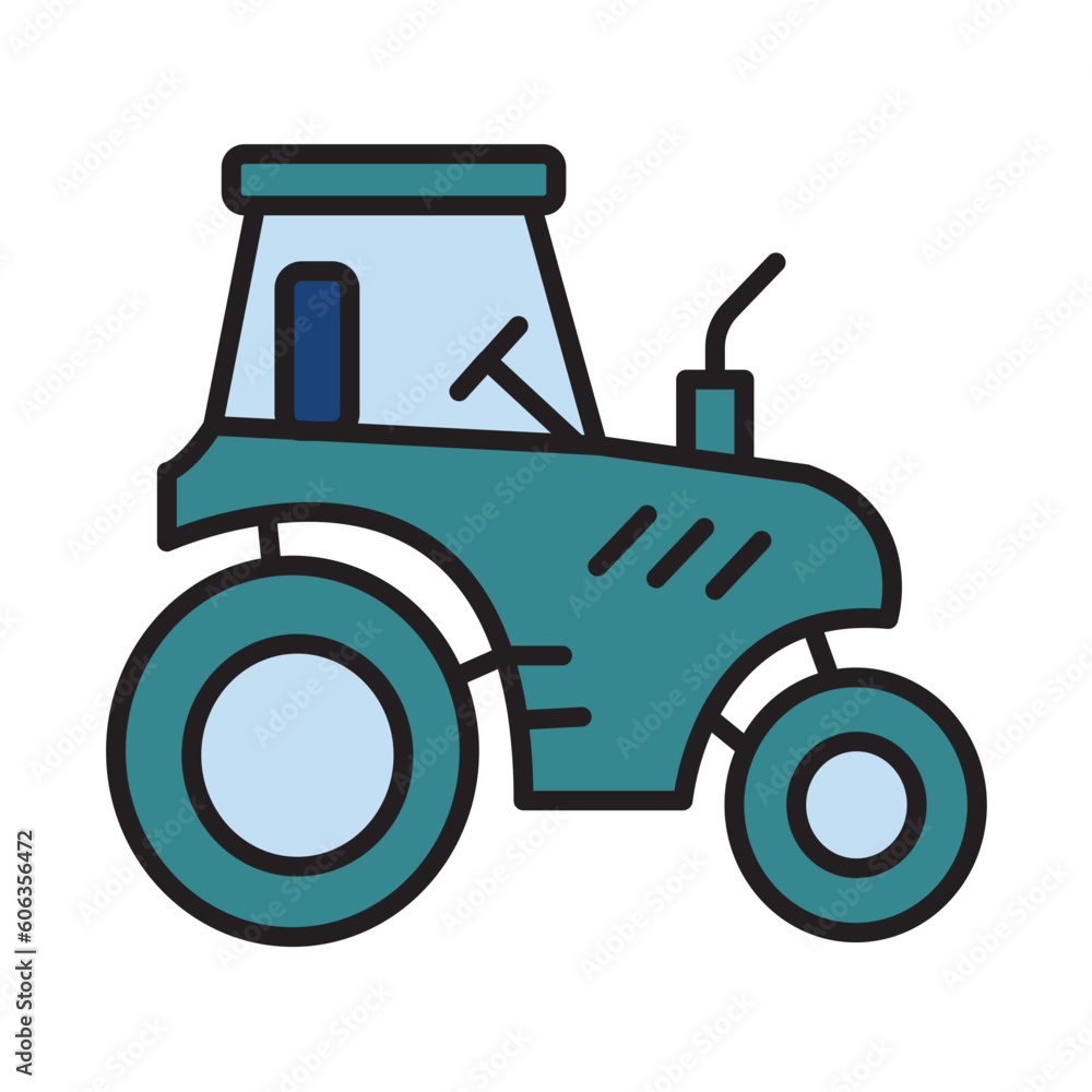 Filled Line TRACTOR design vector icon design vector line icon svg Filled Line TRACTOR design vector icon design vector line icon svg