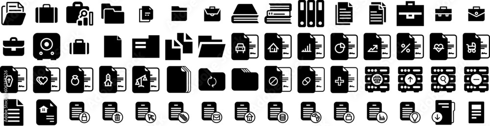 Set Of Documents Icons Isolated Silhouette Solid Icon With Folder, Business, Office, File, Concept, Information, Document Infographic Simple Vector Illustration Logo Set Of Documents Icons Isolated Silhouette Solid Icon With Folder, Business, Office, File, Concept, Information, Document Infographic Simple Vector Illustration Logo