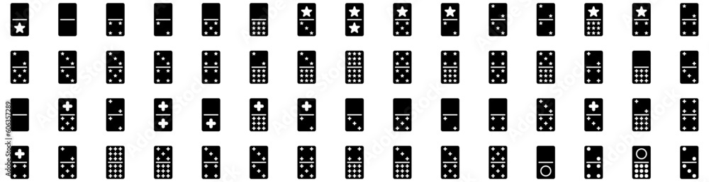 Set Of Domino Icons Isolated Silhouette Solid Icon With Game, Strategy, White, Action, Dominoes, Domino, Block Infographic Simple Vector Illustration Logo Set Of Domino Icons Isolated Silhouette Solid Icon With Game, Strategy, White, Action, Dominoes, Domino, Block Infographic Simple Vector Illustration Logo