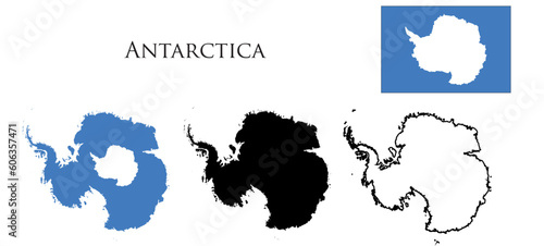 Antarctica Flag and map illustration vector