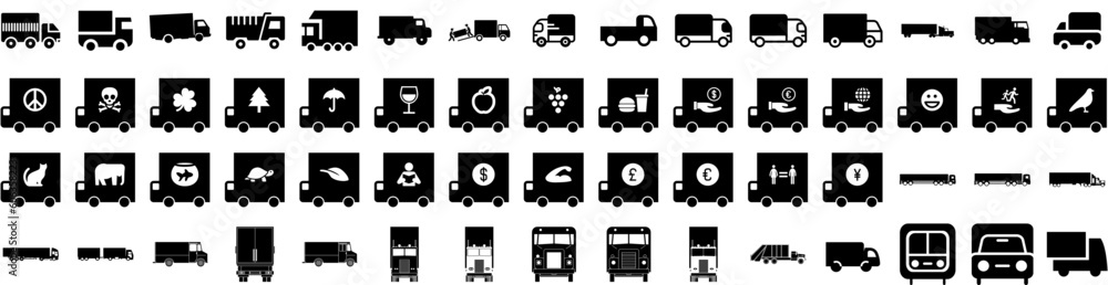 Set Of Lorry Icons Isolated Silhouette Solid Icon With Delivery, Vehicle, Transportation, Transport, Truck, Cargo, Lorry Infographic Simple Vector Illustration Logo Set Of Lorry Icons Isolated Silhouette Solid Icon With Delivery, Vehicle, Transportation, Transport, Truck, Cargo, Lorry Infographic Simple Vector Illustration Logo