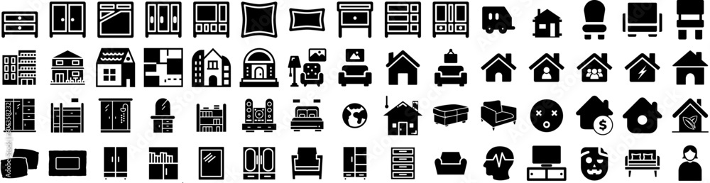 Set Of Living Icons Isolated Silhouette Solid Icon With Apartment, Design, Furniture, Modern, House, Template, Room Infographic Simple Vector Illustration Logo Set Of Living Icons Isolated Silhouette Solid Icon With Apartment, Design, Furniture, Modern, House, Template, Room Infographic Simple Vector Illustration Logo