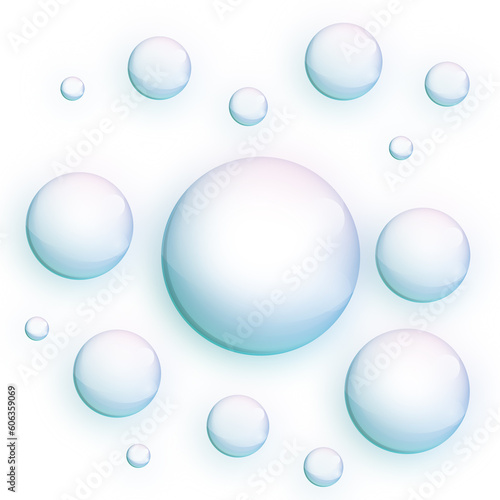bubbles in water soap bubble white background