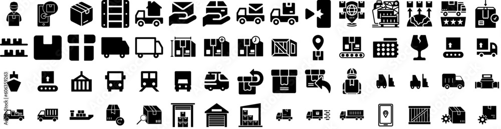 Set Of Shipping Icons Isolated Silhouette Solid Icon With Cargo, Export, Ship, Transportation, Shipping, Transport, Container Infographic Simple Vector Illustration Logo Set Of Shipping Icons Isolated Silhouette Solid Icon With Cargo, Export, Ship, Transportation, Shipping, Transport, Container Infographic Simple Vector Illustration Logo
