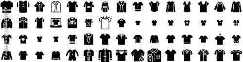 Set Of Shirt Icons Isolated Silhouette Solid Icon With Front  Template  Clothing  Casual  Design  White  Shirt Infographic Simple Vector Illustration Logo