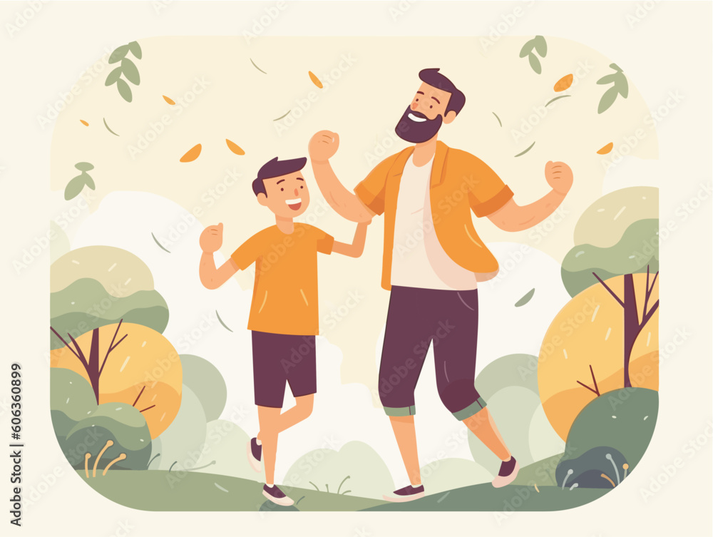 Flat color illustrations for Father's Day
