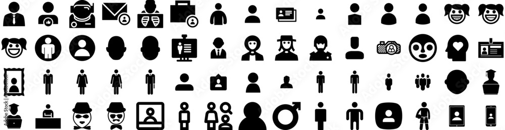 Set Of Person Icons Isolated Silhouette Solid Icon With Group, People, Business, Person, Female, Team, Office Infographic Simple Vector Illustration Logo Set Of Person Icons Isolated Silhouette Solid Icon With Group, People, Business, Person, Female, Team, Office Infographic Simple Vector Illustration Logo