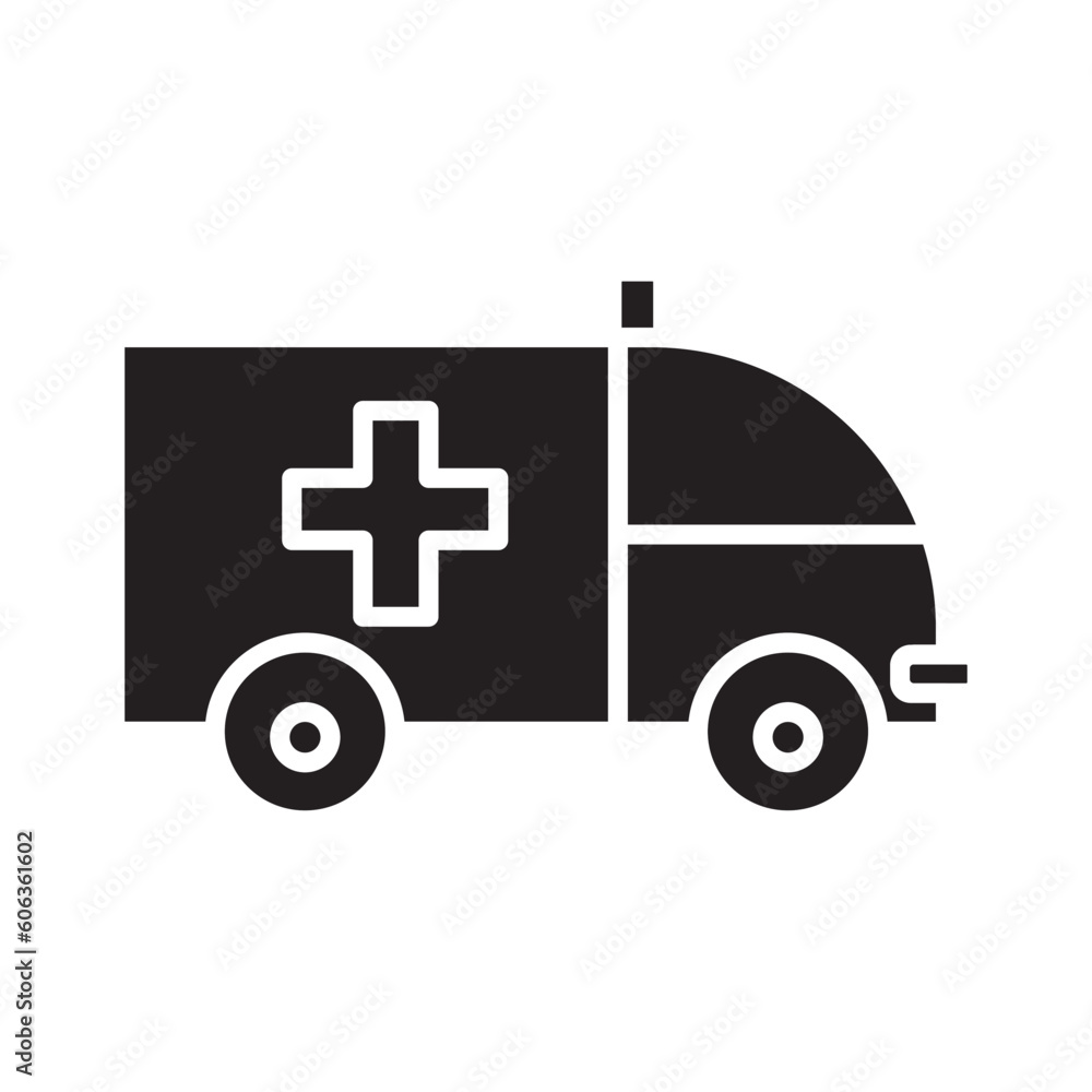 Solid AMBULANCE design vector icon design vector line icon svg Solid AMBULANCE design vector icon design vector line icon svg