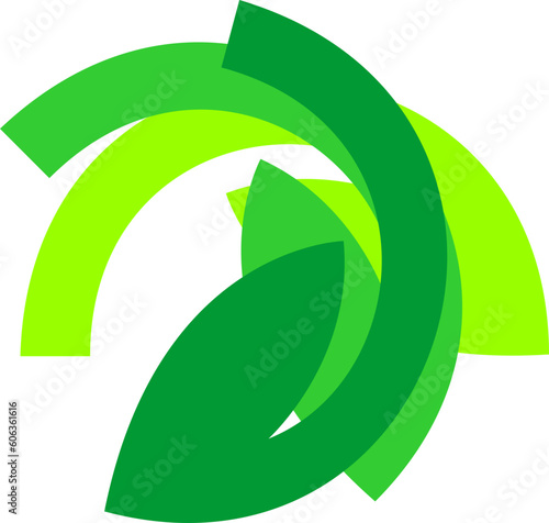 symbol with leaf green logo icon