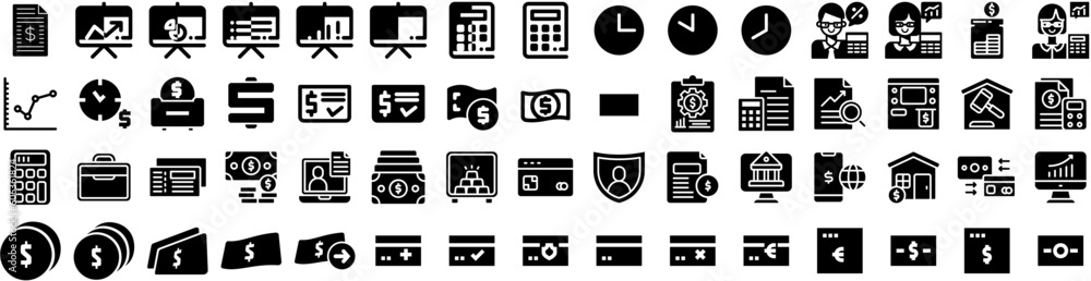 Set Of Finance Icons Isolated Silhouette Solid Icon With Economy, Finance, Investment, Business, Growth, Financial, Money Infographic Simple Vector Illustration Logo Set Of Finance Icons Isolated Silhouette Solid Icon With Economy, Finance, Investment, Business, Growth, Financial, Money Infographic Simple Vector Illustration Logo