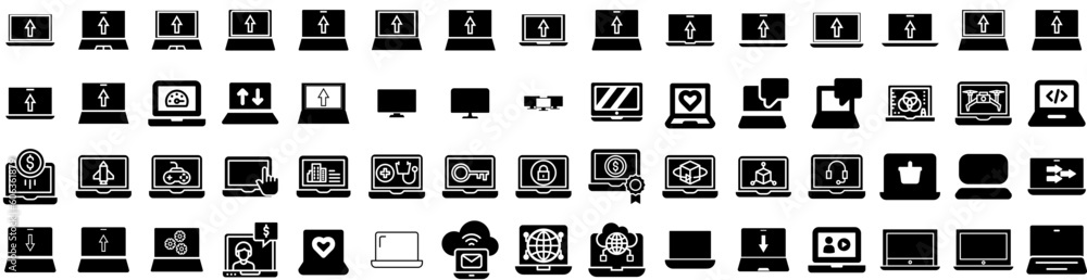 Set Of Laptop Icons Isolated Silhouette Solid Icon With Design, Laptop, Screen, Technology, Computer, Notebook, Isolated Infographic Simple Vector Illustration Logo Set Of Laptop Icons Isolated Silhouette Solid Icon With Design, Laptop, Screen, Technology, Computer, Notebook, Isolated Infographic Simple Vector Illustration Logo