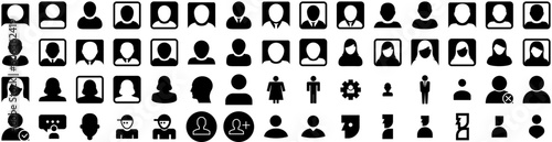 Set Of Person Icons Isolated Silhouette Solid Icon With Group, Business, Female, People, Team, Office, Person Infographic Simple Vector Illustration Logo