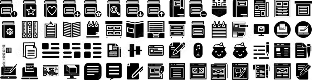 Set Of Content Icons Isolated Silhouette Solid Icon With Communication, Business, Online, Concept, Technology, Content, Media Infographic Simple Vector Illustration Logo Set Of Content Icons Isolated Silhouette Solid Icon With Communication, Business, Online, Concept, Technology, Content, Media Infographic Simple Vector Illustration Logo