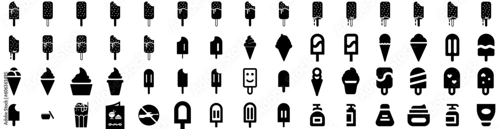 Set Of Cream Icons Isolated Silhouette Solid Icon With Creamy, Background, Product, White, Cream, Summer, Dessert Infographic Simple Vector Illustration Logo Set Of Cream Icons Isolated Silhouette Solid Icon With Creamy, Background, Product, White, Cream, Summer, Dessert Infographic Simple Vector Illustration Logo
