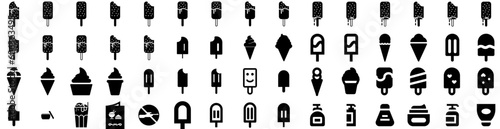 Set Of Cream Icons Isolated Silhouette Solid Icon With Creamy, Background, Product, White, Cream, Summer, Dessert Infographic Simple Vector Illustration Logo