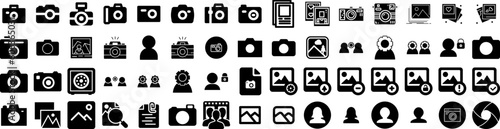 Set Of Photo Icons Isolated Silhouette Solid Icon With Blank, Frame, Paper, Background, Picture, Design, Photo Infographic Simple Vector Illustration Logo
