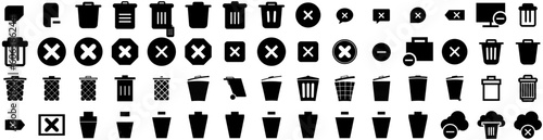 Set Of Delete Icons Isolated Silhouette Solid Icon With Vector  Web  Symbol  Delete  Design  Icon  Trash Infographic Simple Vector Illustration Logo