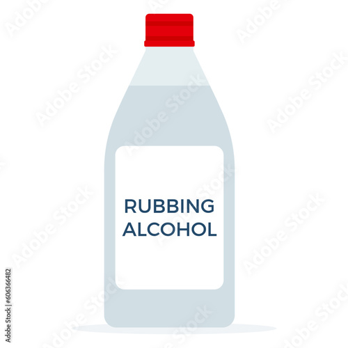 Rubbing alcohol solution in white plastic bottle cartoon vector illustration isolated on white background photo