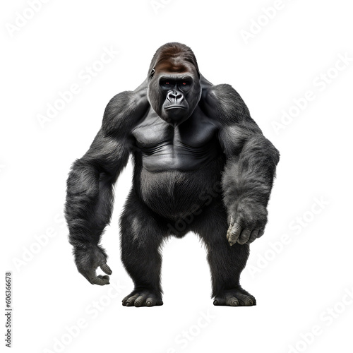 Tableau sur toile gorilla standing isolated on white