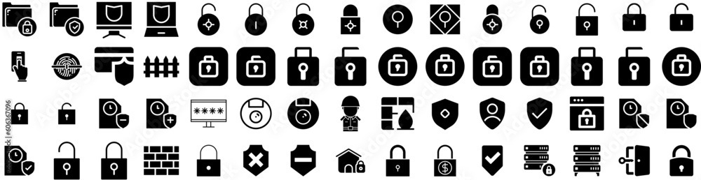 Set Of Security Icons Isolated Silhouette Solid Icon With Technology, Secure, Protection, Computer, Internet, Safety, Security Infographic Simple Vector Illustration Logo Set Of Security Icons Isolated Silhouette Solid Icon With Technology, Secure, Protection, Computer, Internet, Safety, Security Infographic Simple Vector Illustration Logo