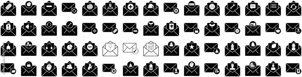 Set Of Email Icons Isolated Silhouette Solid Icon With Vector, Mail, Web, Internet, Message, Business, Email Infographic Simple Vector Illustration Logo Set Of Email Icons Isolated Silhouette Solid Icon With Vector, Mail, Web, Internet, Message, Business, Email Infographic Simple Vector Illustration Logo