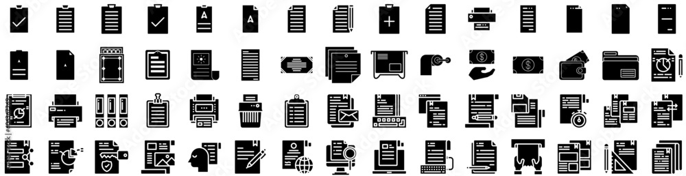 Set Of Paper Icons Isolated Silhouette Solid Icon With Texture, Background, Vintage, Paper, Grunge, Blank, Pattern Infographic Simple Vector Illustration Logo Set Of Paper Icons Isolated Silhouette Solid Icon With Texture, Background, Vintage, Paper, Grunge, Blank, Pattern Infographic Simple Vector Illustration Logo