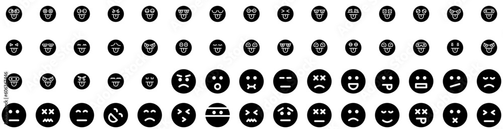 Set Of Emoticon Icons Isolated Silhouette Solid Icon With Vector, Set, Face, Emoticon, Icon, Sign, Symbol Infographic Simple Vector Illustration Logo Set Of Emoticon Icons Isolated Silhouette Solid Icon With Vector, Set, Face, Emoticon, Icon, Sign, Symbol Infographic Simple Vector Illustration Logo