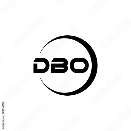 DBO letter logo design with white background in illustrator, cube logo, vector logo, modern alphabet font overlap style. calligraphy designs for logo, Poster, Invitation, etc.