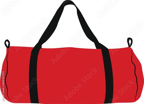 Red duffle bag design. Simple editable eps vector usable for web and print items