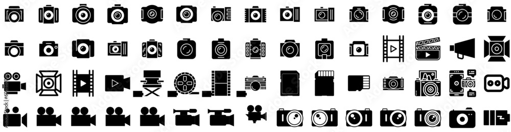 Set Of Camera Icons Isolated Silhouette Solid Icon With Photo, Photography, Lens, Digital, Equipment, Camera, Illustration Infographic Simple Vector Illustration Logo Set Of Camera Icons Isolated Silhouette Solid Icon With Photo, Photography, Lens, Digital, Equipment, Camera, Illustration Infographic Simple Vector Illustration Logo