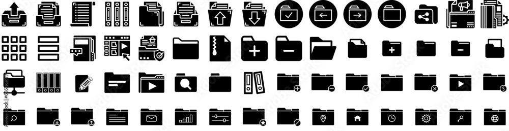 Set Of Folder Icons Isolated Silhouette Solid Icon With File, Folder, Illustration, Open, Document, Paper, Business Infographic Simple Vector Illustration Logo Set Of Folder Icons Isolated Silhouette Solid Icon With File, Folder, Illustration, Open, Document, Paper, Business Infographic Simple Vector Illustration Logo