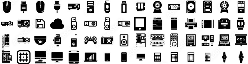 Set Of Technology Icons Isolated Silhouette Solid Icon With Digital, Tech, Network, Data, Technology, Abstract, Concept Infographic Simple Vector Illustration Logo Set Of Technology Icons Isolated Silhouette Solid Icon With Digital, Tech, Network, Data, Technology, Abstract, Concept Infographic Simple Vector Illustration Logo