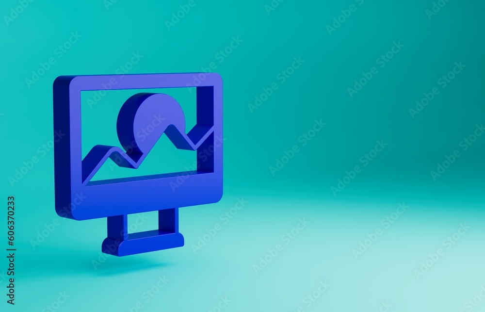 Blue Photo retouching icon isolated on blue background. Photographer, photography, retouch icon. Minimalism concept. 3D render illustration Blue Photo retouching icon isolated on blue background. Photographer, photography, retouch icon. Minimalism concept. 3D render illustration