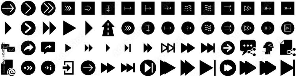 Set Of Forward Icons Isolated Silhouette Solid Icon With Forward, Concept, Design, Illustration, Arrow, Vector, Web Infographic Simple Vector Illustration Logo Set Of Forward Icons Isolated Silhouette Solid Icon With Forward, Concept, Design, Illustration, Arrow, Vector, Web Infographic Simple Vector Illustration Logo