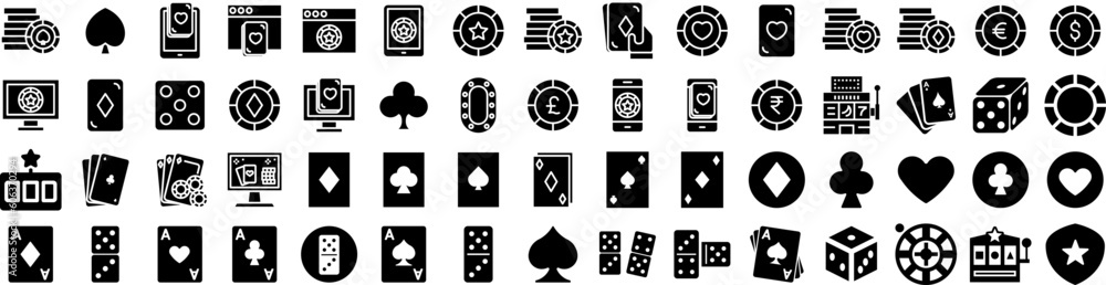 Set Of Gambling Icons Isolated Silhouette Solid Icon With Gamble, Poker, Money, Gambling, Play, Casino, Game Infographic Simple Vector Illustration Logo Set Of Gambling Icons Isolated Silhouette Solid Icon With Gamble, Poker, Money, Gambling, Play, Casino, Game Infographic Simple Vector Illustration Logo