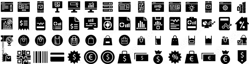 Set Of Sales Icons Isolated Silhouette Solid Icon With Template, Promotion, Discount, Sale, Background, Banner, Offer Infographic Simple Vector Illustration Logo Set Of Sales Icons Isolated Silhouette Solid Icon With Template, Promotion, Discount, Sale, Background, Banner, Offer Infographic Simple Vector Illustration Logo