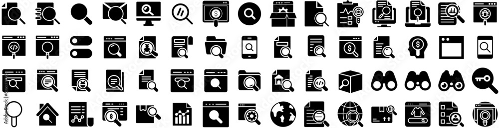 Set Of Search Icons Isolated Silhouette Solid Icon With Find, Search, Icon, Interface, Design, Web, Internet Infographic Simple Vector Illustration Logo Set Of Search Icons Isolated Silhouette Solid Icon With Find, Search, Icon, Interface, Design, Web, Internet Infographic Simple Vector Illustration Logo