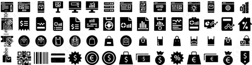 Wallpaper Mural Set Of Sales Icons Isolated Silhouette Solid Icon With Template, Promotion, Discount, Sale, Background, Banner, Offer Infographic Simple Vector Illustration Logo Torontodigital.ca