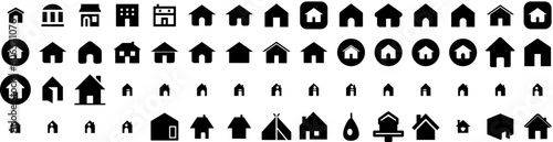 Set Of Shelter Icons Isolated Silhouette Solid Icon With Dog, Homeless, Adoption, Cute, Shelter, Animal, Pet Infographic Simple Vector Illustration Logo