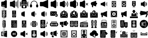 Set Of Speaker Icons Isolated Silhouette Solid Icon With Business, Conference, Modern, Speech, Presentation, Public, Speaker Infographic Simple Vector Illustration Logo