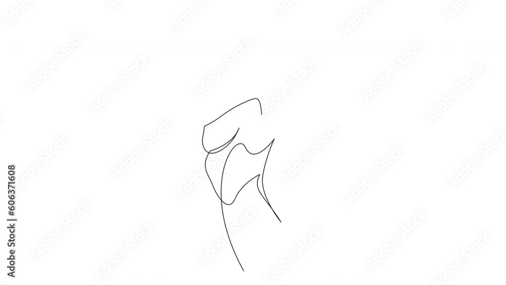 Self drawing simple animation of female body. Continuous line nude figure. Abstract drawing by hand. Black line on a white background. Self drawing simple animation of female body. Continuous line nude figure. Abstract drawing by hand. Black line on a white background.