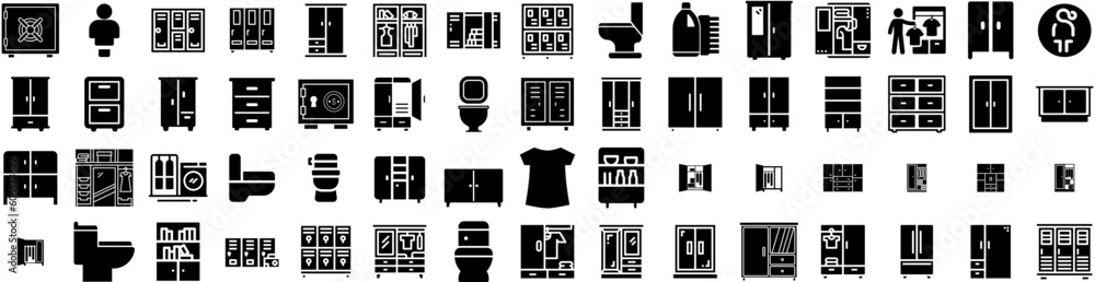 Set Of Closet Icons Isolated Silhouette Solid Icon With Interior, Design, Home, Closet, Clothes, Furniture, Wardrobe Infographic Simple Vector Illustration Logo Set Of Closet Icons Isolated Silhouette Solid Icon With Interior, Design, Home, Closet, Clothes, Furniture, Wardrobe Infographic Simple Vector Illustration Logo
