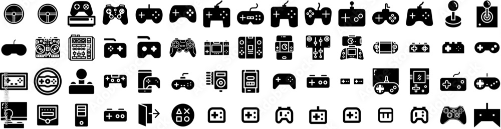 Set Of Controller Icons Isolated Silhouette Solid Icon With Game, Gaming, Console, Play, Controller, Joystick, Gamepad Infographic Simple Vector Illustration Logo Set Of Controller Icons Isolated Silhouette Solid Icon With Game, Gaming, Console, Play, Controller, Joystick, Gamepad Infographic Simple Vector Illustration Logo