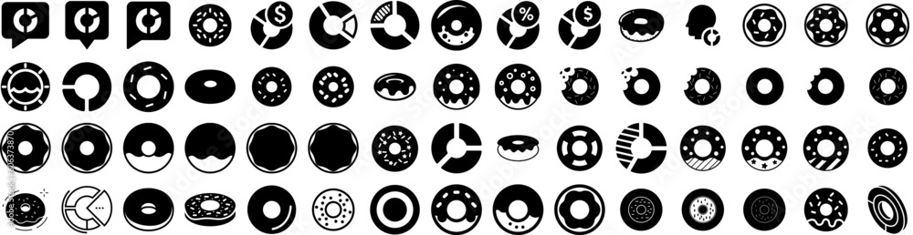 Set Of Donut Icons Isolated Silhouette Solid Icon With Donut, Cake, Glazed, Sweet, Bakery, Food, Dessert Infographic Simple Vector Illustration Logo Set Of Donut Icons Isolated Silhouette Solid Icon With Donut, Cake, Glazed, Sweet, Bakery, Food, Dessert Infographic Simple Vector Illustration Logo