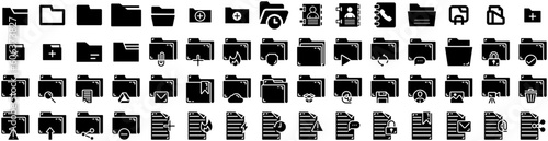 Set Of Directory Icons Isolated Silhouette Solid Icon With Directory, Internet, Information, Data, Online, Business, Office Infographic Simple Vector Illustration Logo
