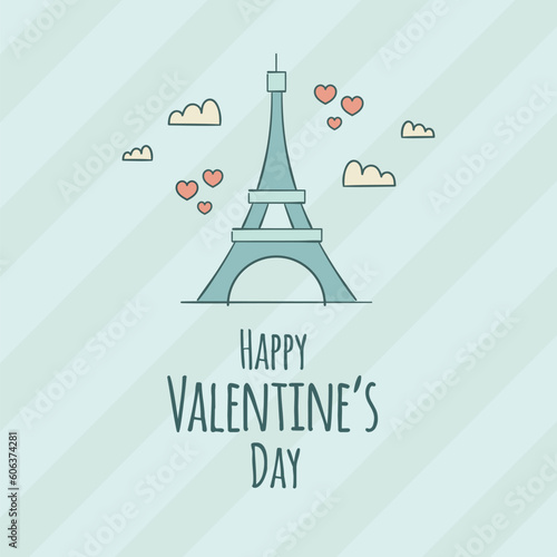 Paris Eiffel in Love Happy Valentine's Day